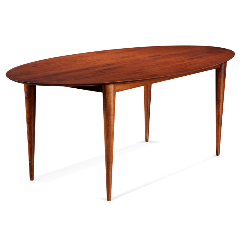 Angelet Maple Oval Solid Wood Dining Table, Chestnut, 29" H x 42" W x 80" D
