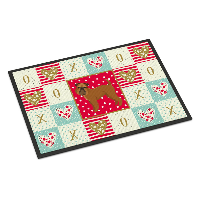 Griffon bruxellois bruxelles 36 po x 24 po tapis d’extérieur antidérapant pour l’intérieur Crutcher