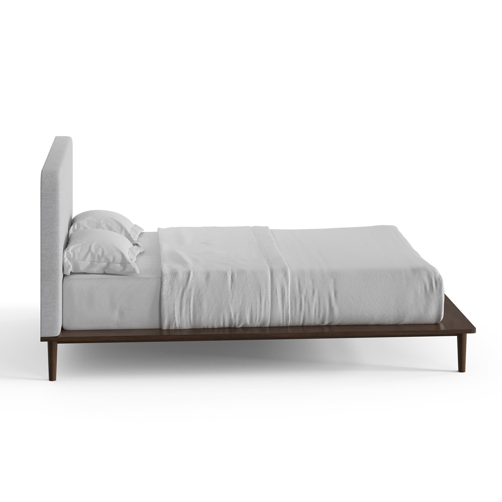 Alab Upholstered Bed, Walnut, Full / Double