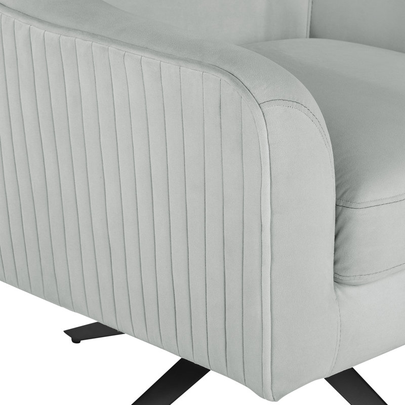 Fauteuil pivotant touffeté Fleetwood Channel, Velours gris clair