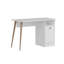 Bureau d'étude moderne, blanc, 100% panneau de particules enduit de mélamine, épaisseur: 0,7 pouce | Conception élégante de couleur unie, parfaite pour les bureaux à domicile et les espaces d'étude, durable et élégante-788555245