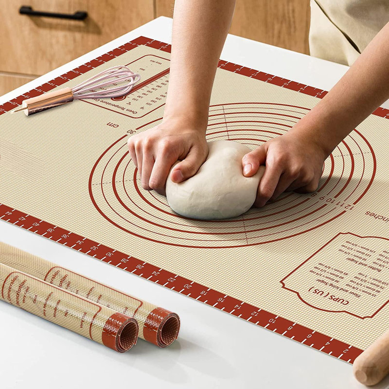 26X16 Inch Extra Thick Silicone Baking Mat With Measurements, Non-Slip And Reusable - For Cookies, Bread, Pastry