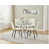 4 Argyle Grid White Leather Chairs is out of stock