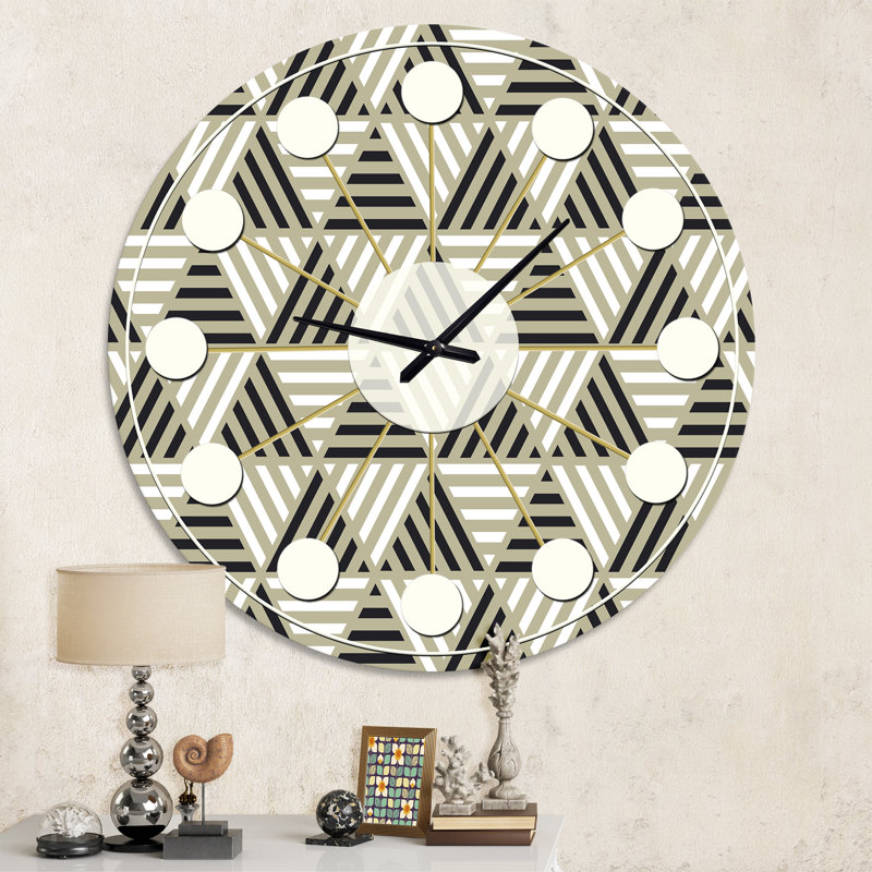 Triangular Retro Design VIII - Mid-Century Modern wall clock, Medium