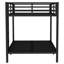 Lit double superposé au dessus d'un lit double en métal noir, convient aux adolescents et aux adultes, peu encombrant, réduit le bruit, durable à long terme, finition noire, fabrication solide, option de rangement-153192792-153192794