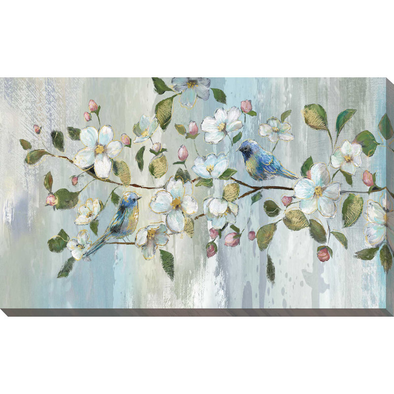 «Painterly Spring», reproduction de peinture acrylique, H 18 po x l 30 po x P 1 po, Toile tendue