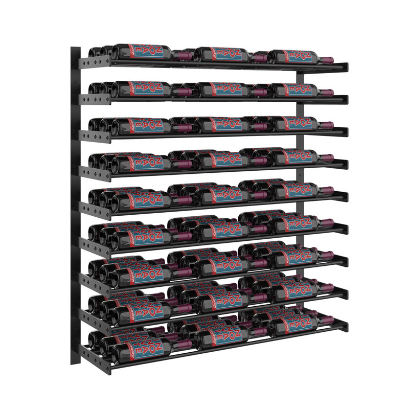 81 Bottle Wall Mounted Wine Bottle Rack, Matte Black