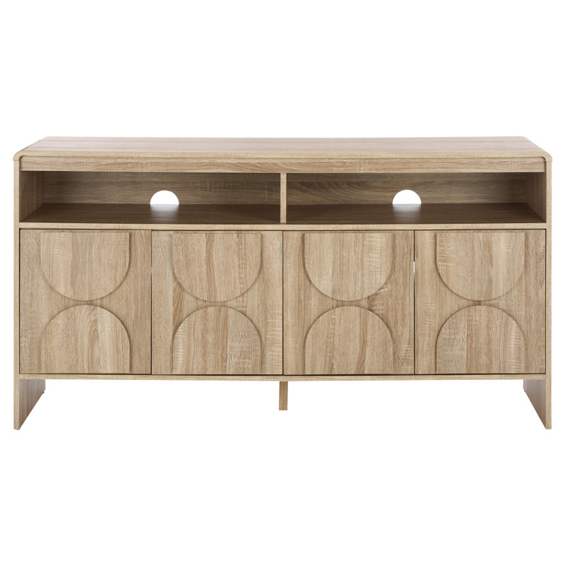 Hemby 4 Door 2 Shelf Sideboard/Media Stand, Light Cream