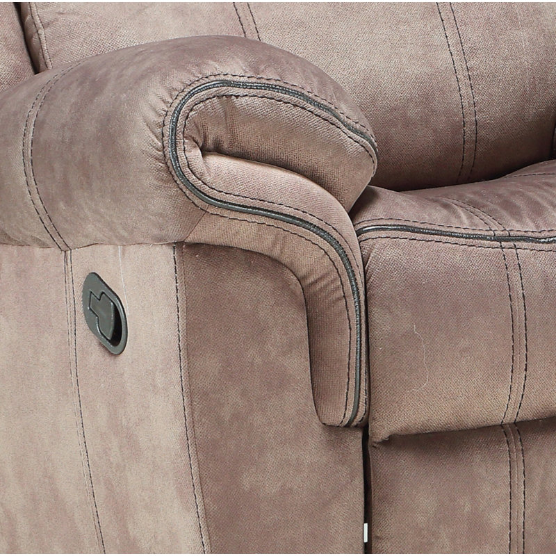 Two Tone Velvet Glider Recliner, Chocolate