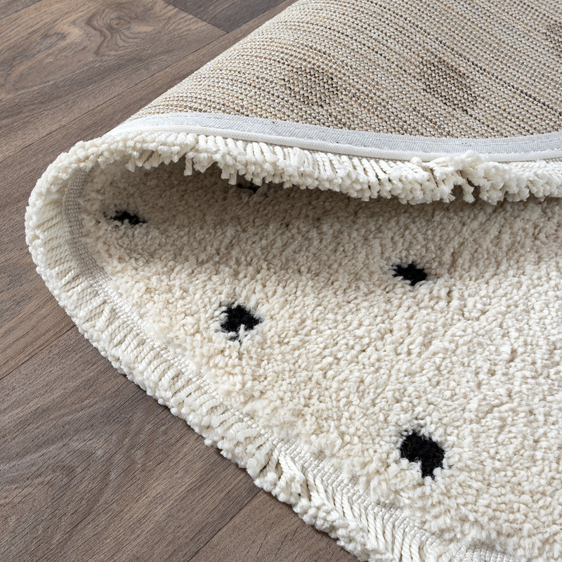 Taneesha Polka Dots Area Rug, Round 120 cm