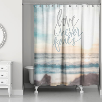 Rideau de douche simple love n’échoue jamais Mapleville