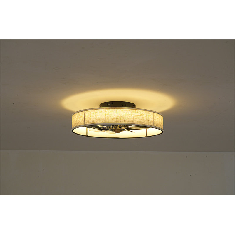 Ventilateur de plafond 20 pièces en tissu Farmhouse 7 PCS avec télécommande, ventilateur de moteur à courant continu silencieux pour le salon, la chambre à coucher et la cuisine