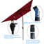 Parasol de patio rectangulaire de 9 pi x 6 pi - Housse d'extérieur imperméable à l'eau avec manivelle et rouille inclinable - Mât en acier 40+ pour la cour, le jardin, la piscine et la piscine-131379661