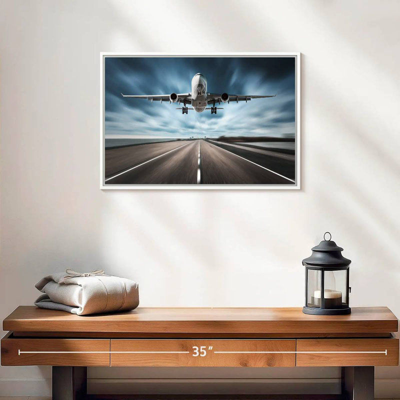 Avion de piste, Cadre flottant blanc, 19 po x 13 po