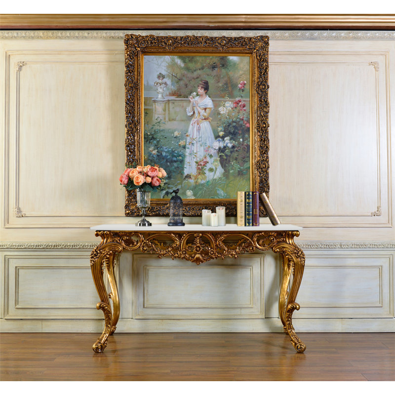Rosia 62'' W Marble Console Table, White
