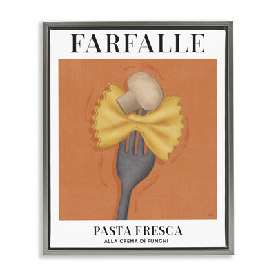 Vintage Farfalle on Fork Framed Floater Canvas Wall Art, design by Veronique Charron