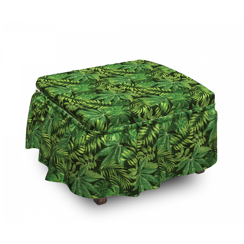 Housse pour repose-pieds de différentes feuilles tropicales