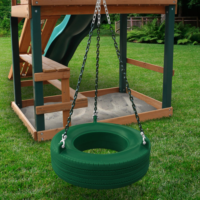360° Rotate Tire Swing, Green