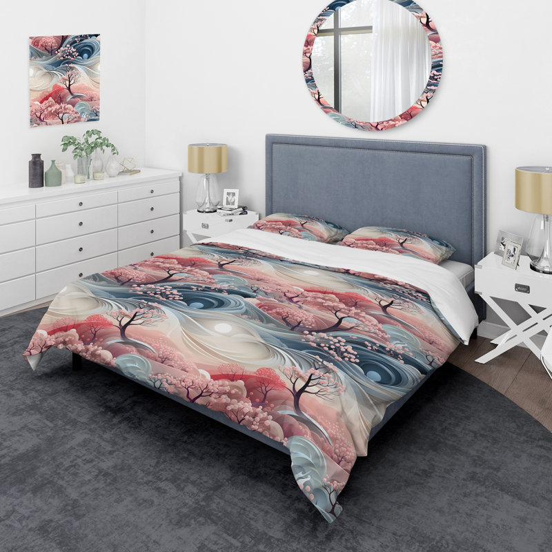 Literie Serene Inner Journey Mediation, Housse de couette pour grand lit et 2 taies décor