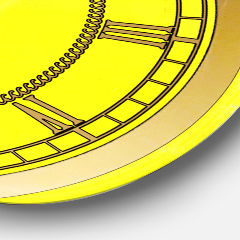 Gris et jaune bleu abstrait - horloge murale moderne, Grand