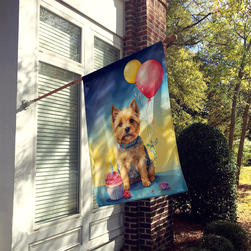 Drapeau «Happy Birthday House», Norwich Terrier