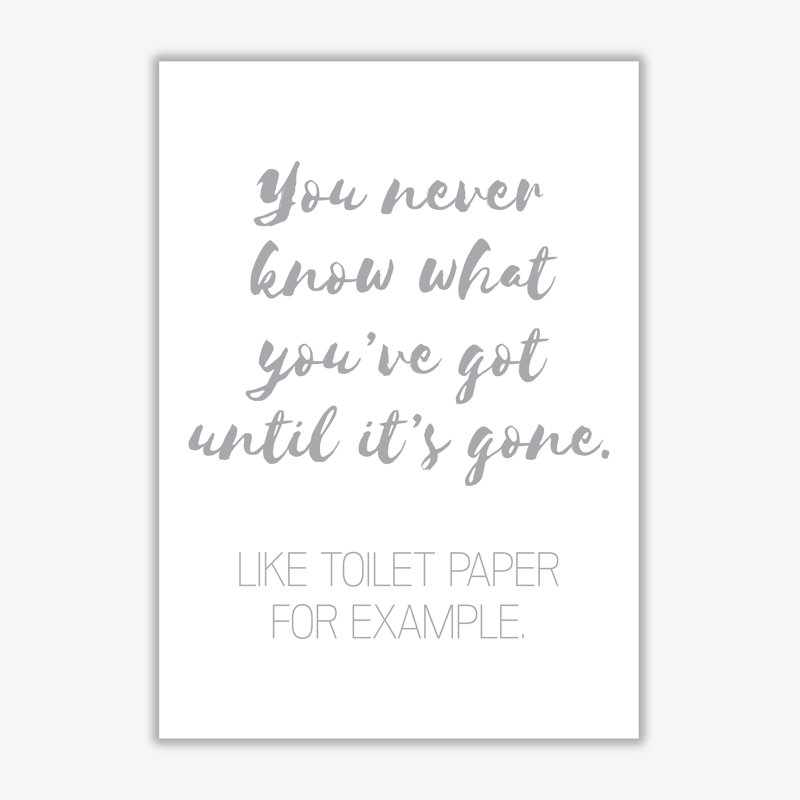 Toilet Roll - Print, 42 cm H x 30 cm W x 1 cm D, No Frame