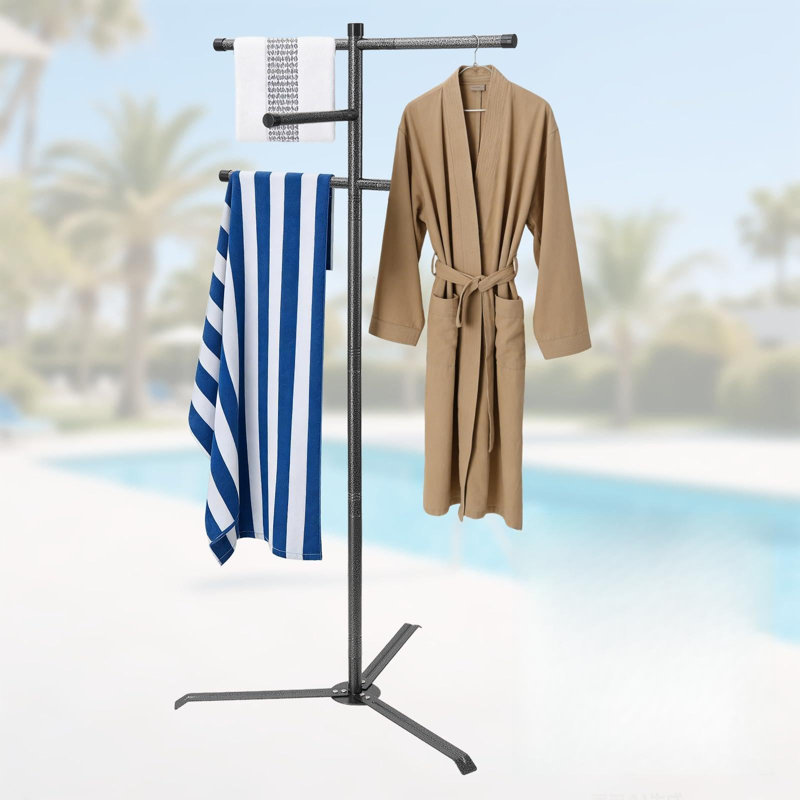 Porte-serviettes de piscine d'extérieur de 60 pouces de hauteur pour porte-serviettes de piscine