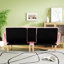 Canapé double pliable rose de 72 pouces, revêtement en velours doux, canapé confortable pour 2 personnes.-144492482