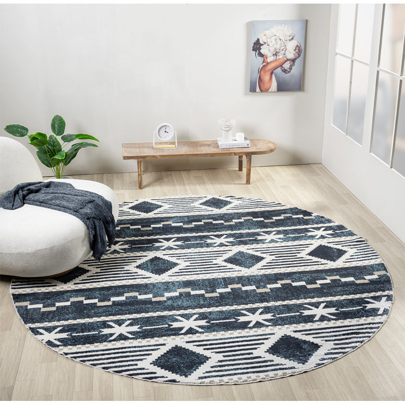 Tapis bleu marine United Weavers Afsana, Rond 7 pi 11 po