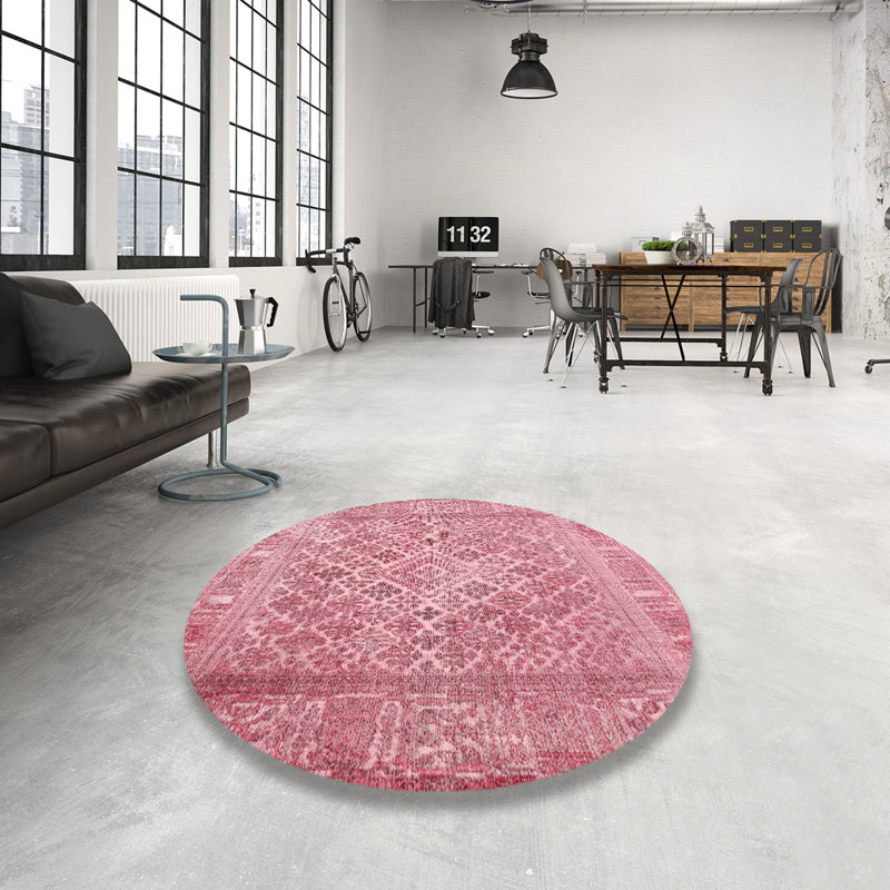 Tapis rose / beige Oakengates, Rond 7 pi