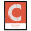 Columbus City Map Columbus Orange - Single Picture Frame Typography