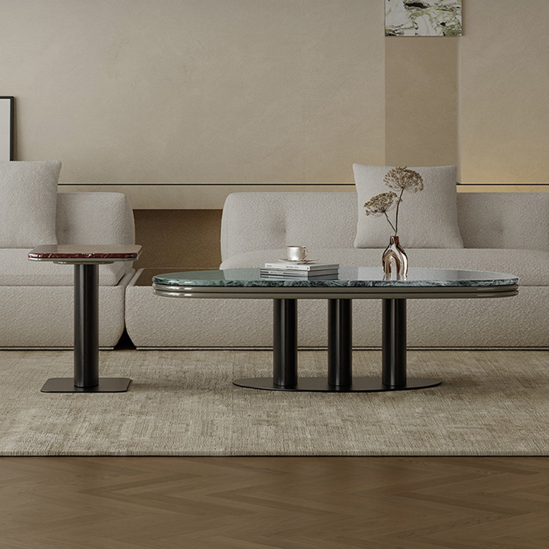 2-Piece Coffee Table Set with Stone Tops