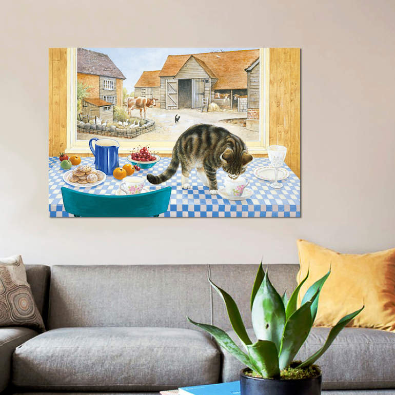 « twiglet on the table », reproduction d’impression sur toile, H 8 po x l 12 po x P 0,75 po, Toile tendue, Pas de tapis