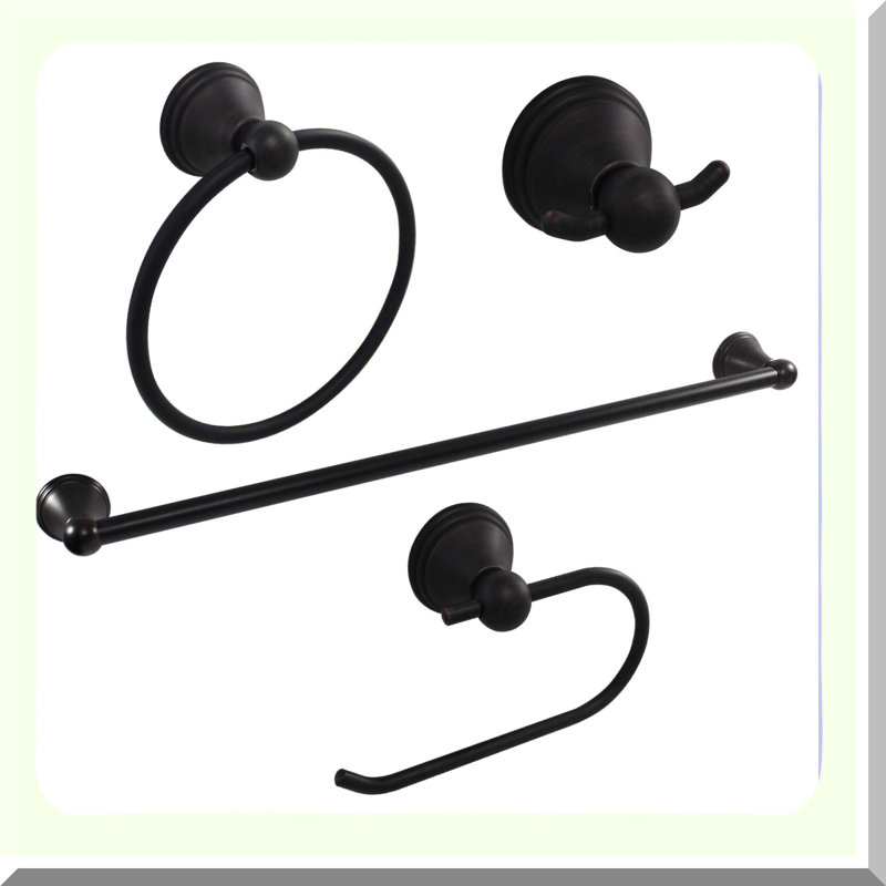 Elegance Essentials 4-Piece Dark Bronze Bathroom Set