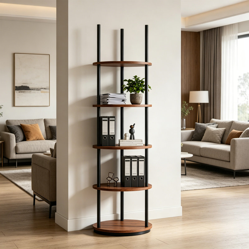 Présentoir rond à 5 niveaux, 68.9" H x 19.69" W x 19.69" D