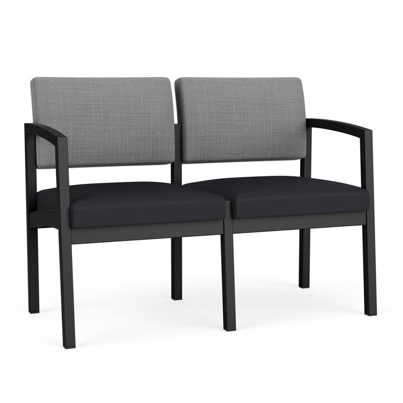 Structure en métal 2 places Lenox, Noir, Chambray Grey/Patriot Plus Black