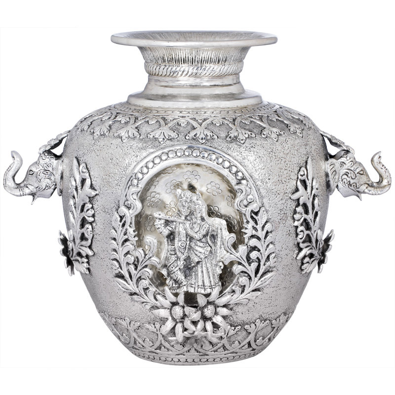Pot en cuivre 10 po Radha Krishna Kalasha
