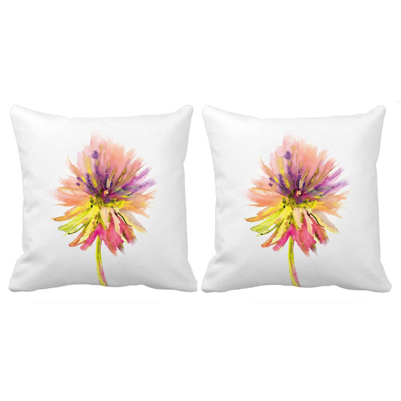 Housse de coussin Flower, Fleur rose et mauve
