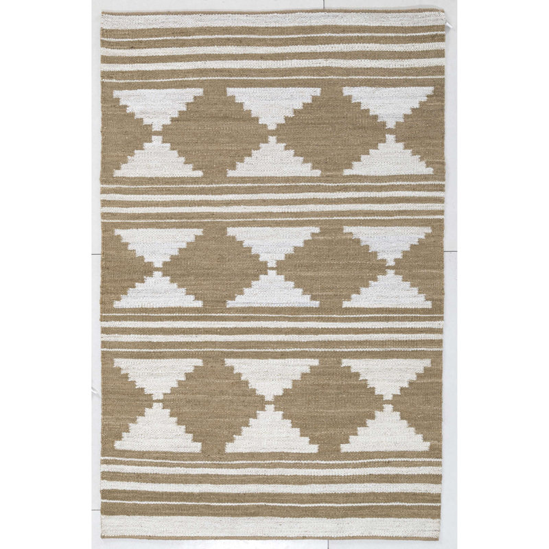 Tapis en jute tissé à plat, Rectangle 7 pi 9 po x 9 pi 9 po