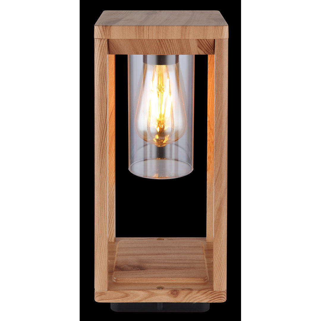 Netlighting Unisex Brown Candela Outdoor Pedestal Light Wood Look Ip44 1X E27 In Size 1 - Image 2