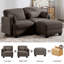 Causeuse en chenille capitonnée et modulaire, 2 pièces, causeuse avec repose-pieds mobile, brun, coussins en mousse à haute résilience-1746412949-1746412955