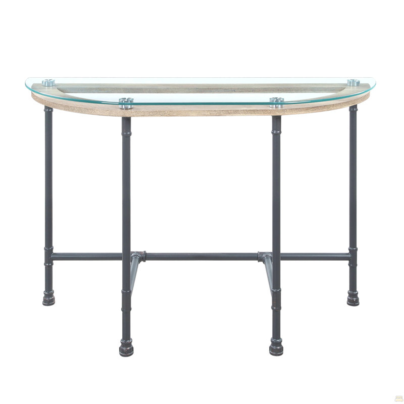 Table de canapé en verre transparent Brantley