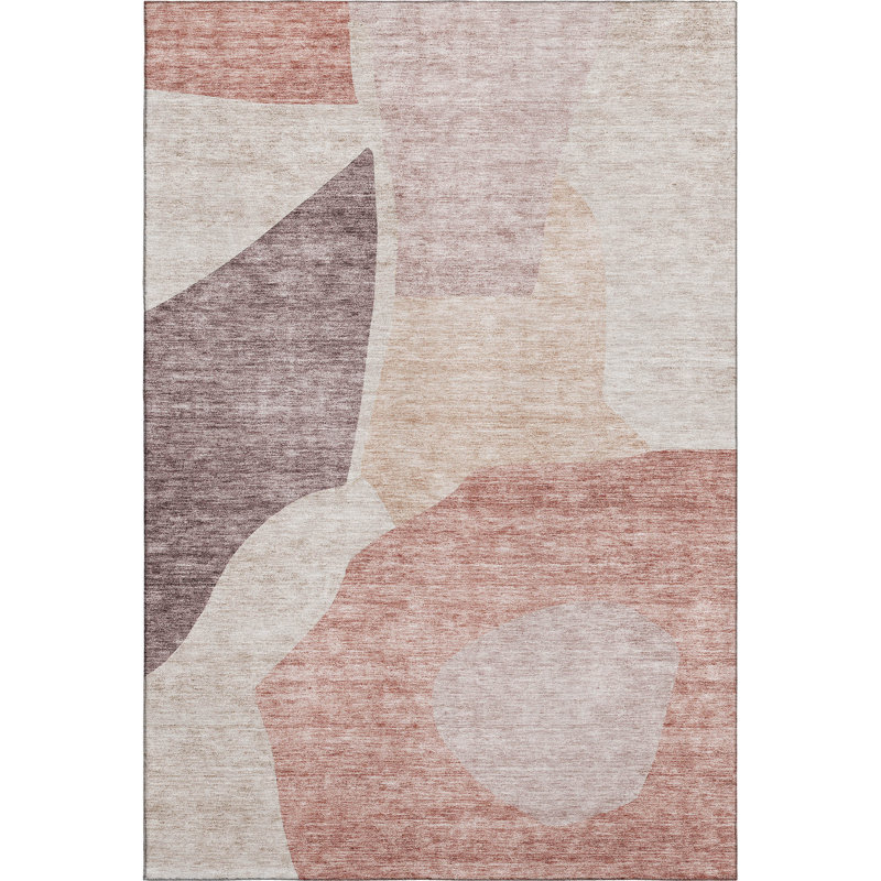 Premium Machine Washable Prisco Blush Rug, Rectangle 10' x 14'