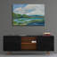  «Blue Coastal Flowers» par Silvia Vassileva, art mural en verre acrylique, 36 po x 24 po-474169472