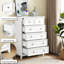 Commode blanche à 6 tiroirs spacieuse avec rangement pour commode moderne à 6 tiroirs et glissières en métal
