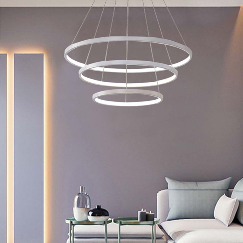 3 - Light White LED Unique/Statement Pendant, 100cm H x 80cm W x 80cm D
