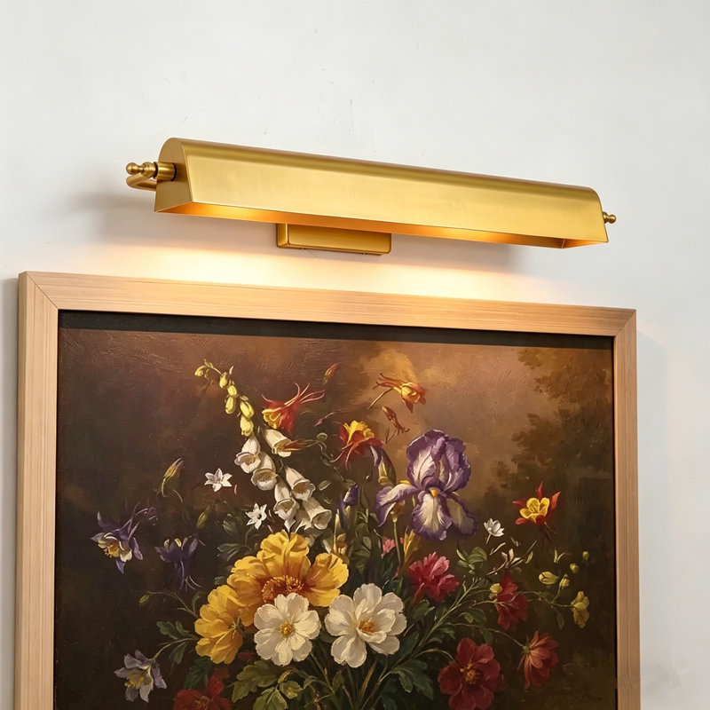 Applique pour tableau 2 lumières câblée à intensité variable, Or brossé
