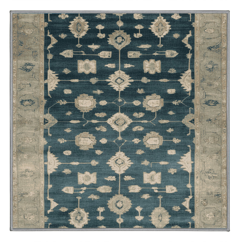 Tapis brun lavable à la machine, Carré 7 pi