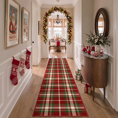 Tapis à carreaux lavable à la machine Christmas