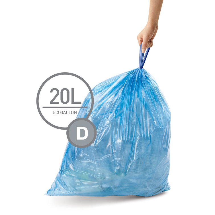 simplehuman Code A Custom Fit Drawstring Trash Bags in Dispenser Packs, 30  Count, 4.5 Liter / 1.2 Gallon, White : Health & Household 